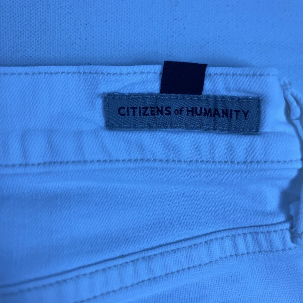 Citizens Of Humanity Elsa Jeans Womens 24 White Mid Rise Slim‎ Crop Ankle Denim